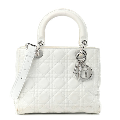 Christian Dior Lambskin Cannage Medium Lady Dior White 1 of 5