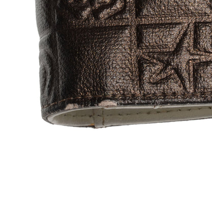 Chanel Calfskin Embossed Precious Symbols Yen Wallet Bronze 5 of 9