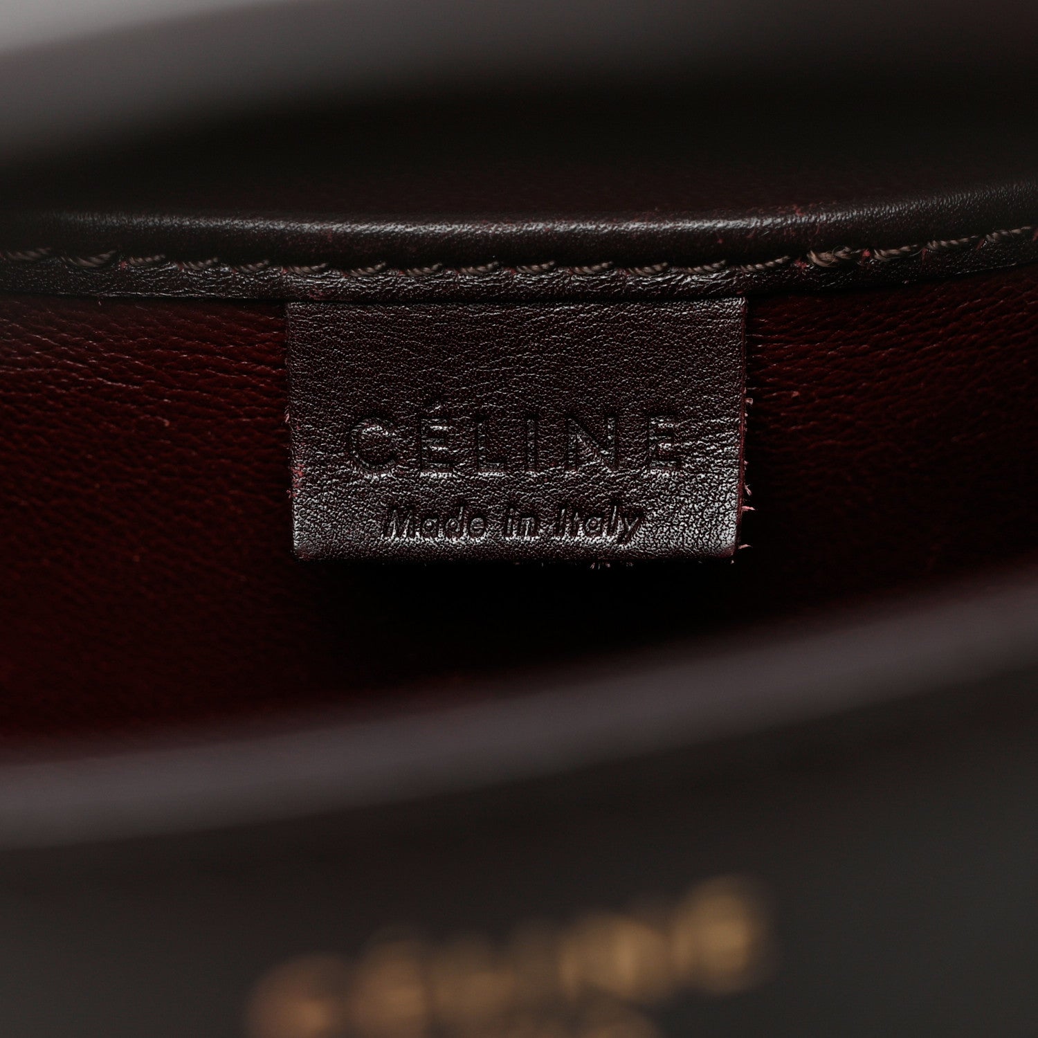 Celine Calfskin Suede Nano Tri-Color Luggage Burgundy 6 of 13