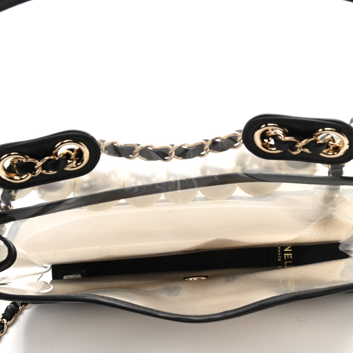 Chanel Lambskin PVC Sand By The Sea Flap With Pearl Strap Black 5 of 10