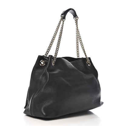 Gucci Pebbled Calfskin Medium Soho Chain Shoulder Bag Black 3 of 14