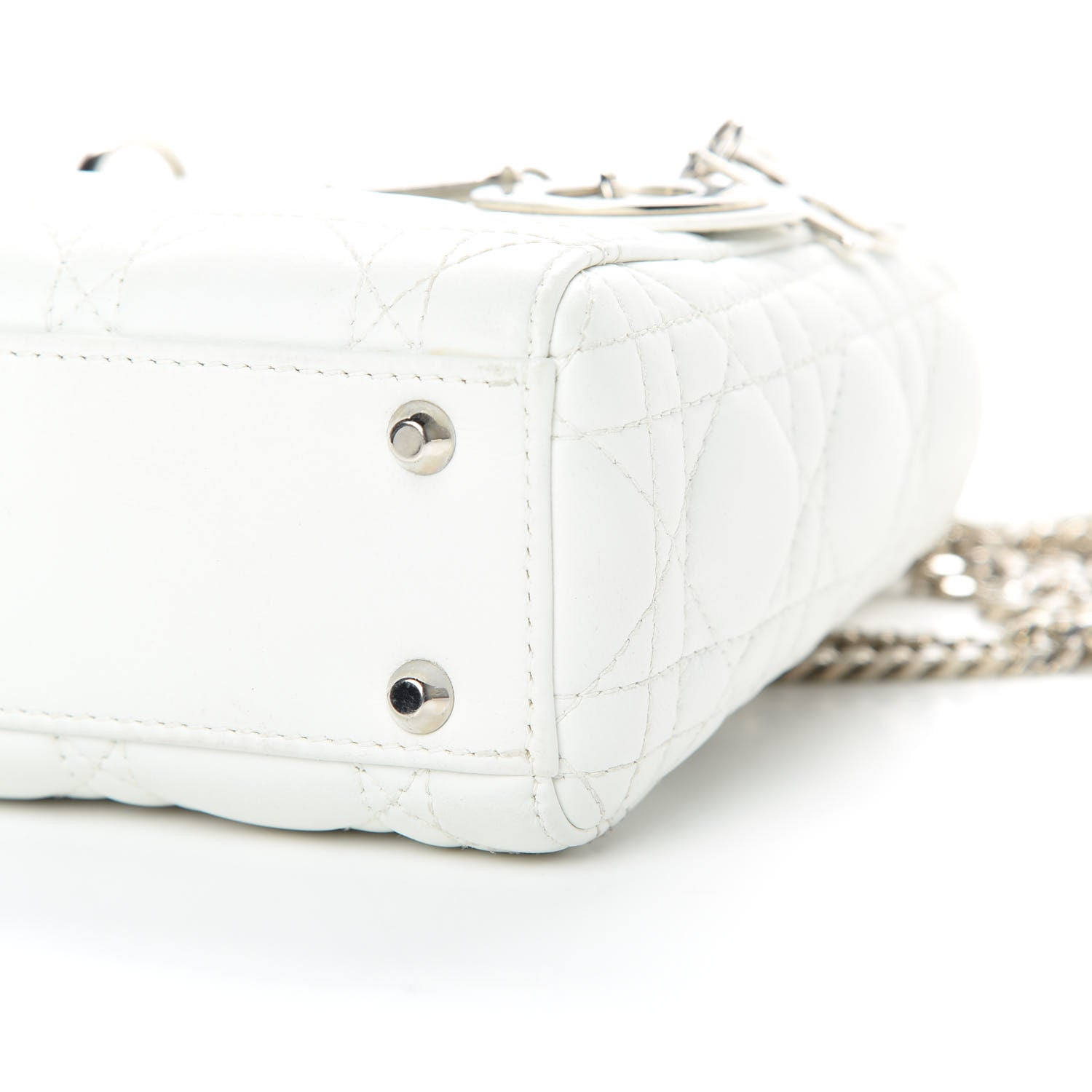 Christian Dior Lambskin Cannage Mini Lady Dior White 10 of 14