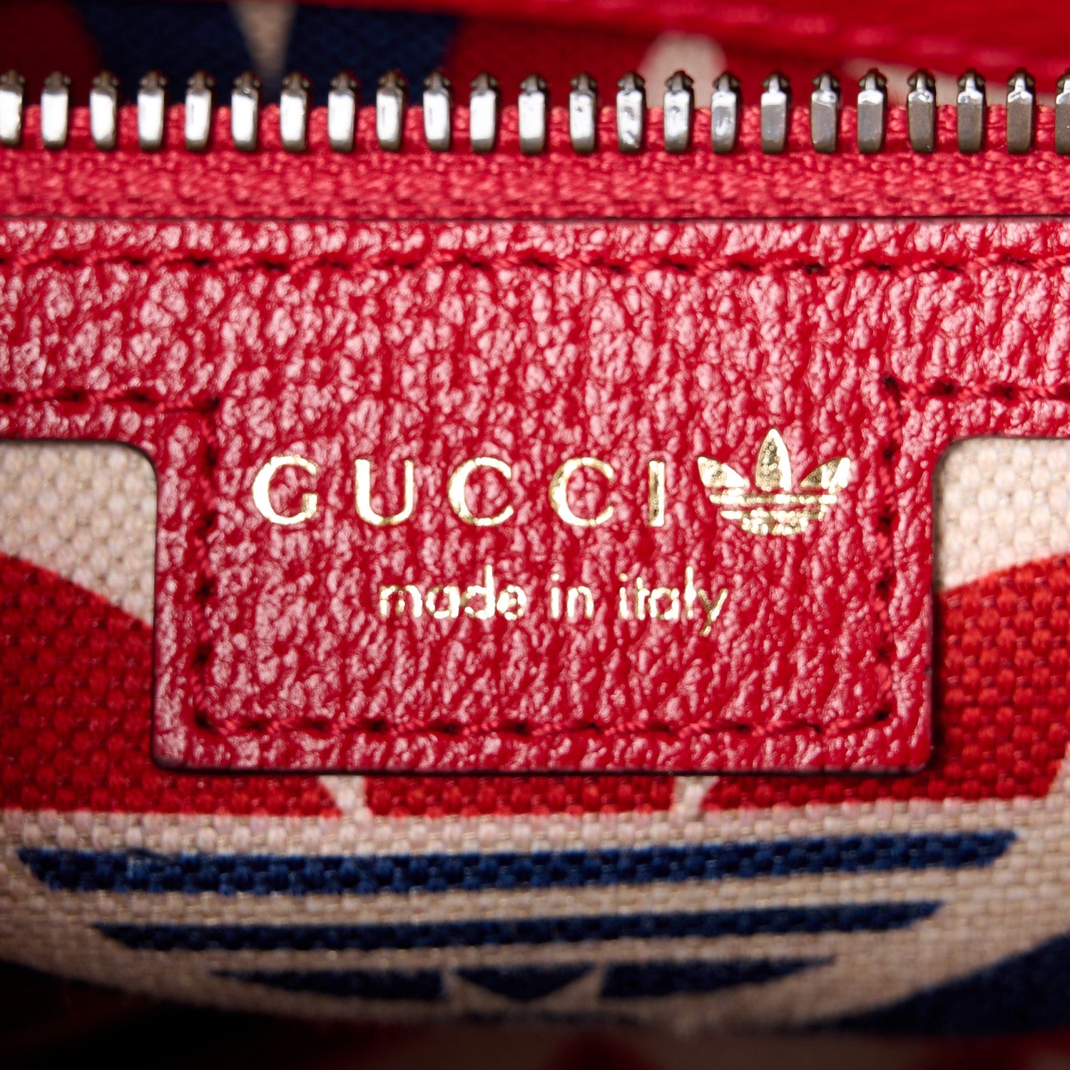 Gucci X ADIDAS Textured Dollar Calfskin Web Trefoil Logo Embossed Mini Bowling Bag Red Off White 6 of 11