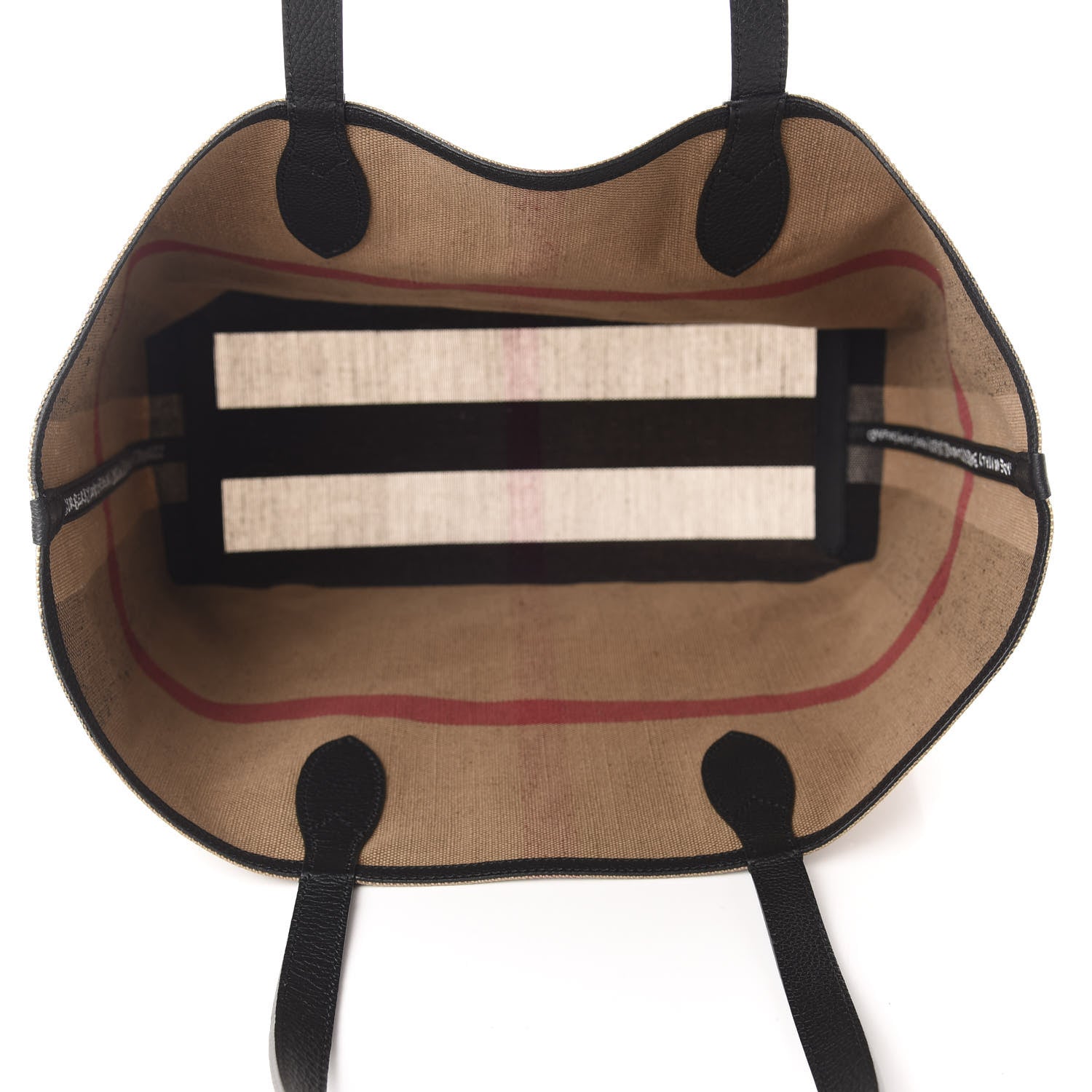 Burberry Coated Canvas Mega Check Medium Doodle Tote Black 5 of 9