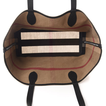 Burberry Coated Canvas Mega Check Medium Doodle Tote Black 5 of 9