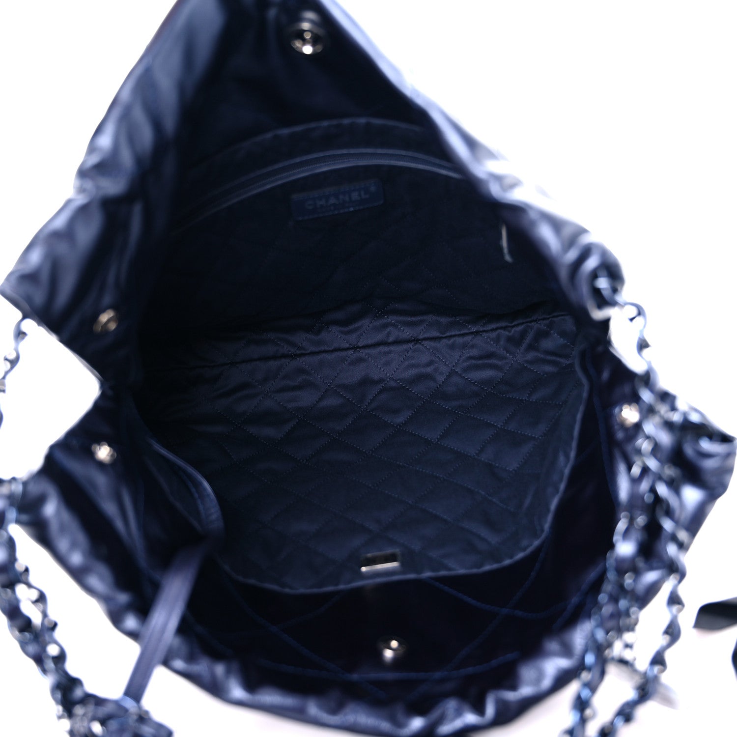 Chanel Metallic Calfskin Quilted Small Chanel 22 Navy Blue 6 of 11