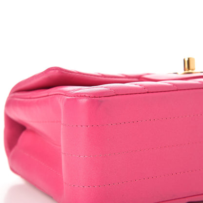 Chanel Lambskin Chevron Quilted Mini Rectangular Flap Fuchsia 8 of 9