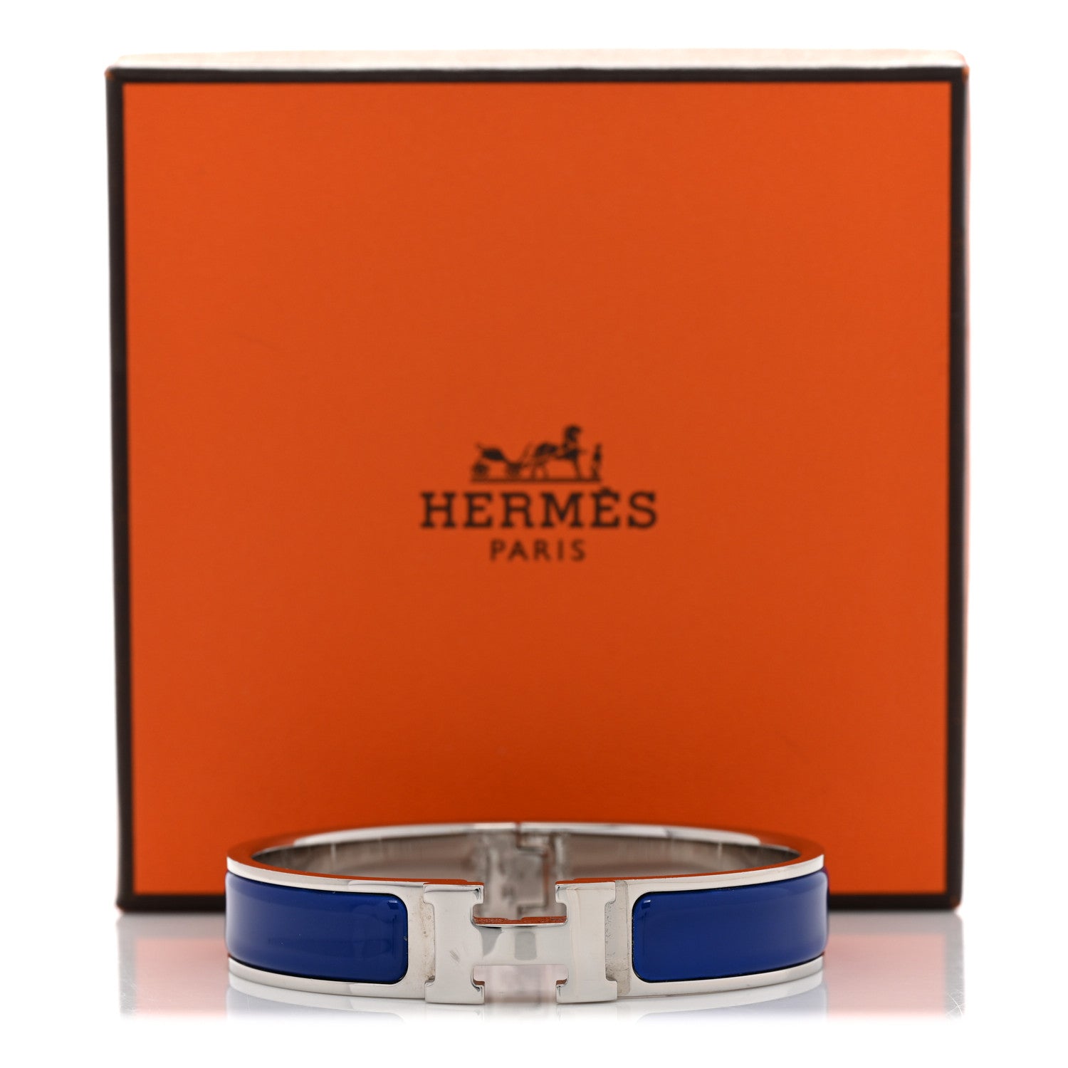 Hermes Narrow Enamel Clic Clac H Bracelet PM Bleu Royal 6 of 6