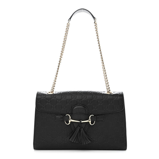 Guccissima Medium Emily Chain Shoulder Bag Black