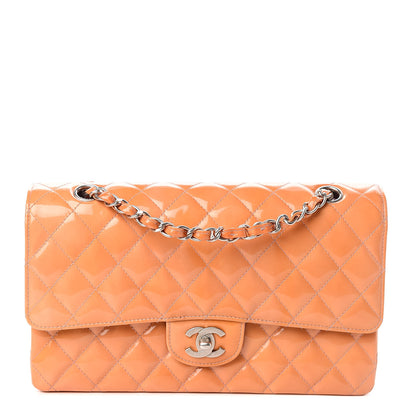Chanel Patent Quilted Medium Double Flap Orange 1 of 16