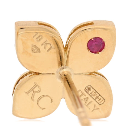 Roberto Coin 18K Yellow Gold Diamond Medium Love in Verona Flower Stud Earrings 4 of 5