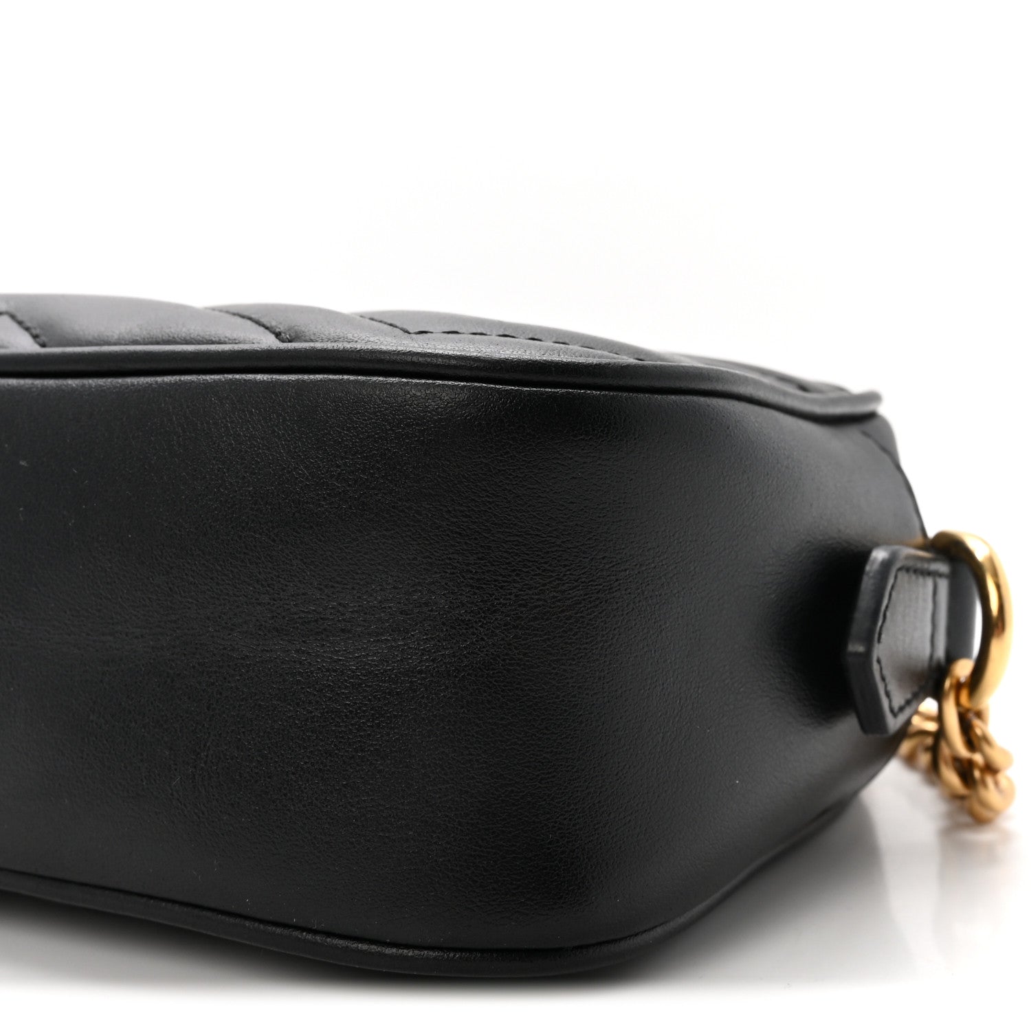 Gucci Calfskin Matelasse Mini GG Marmont Chain Shoulder Bag Black 10 of 10