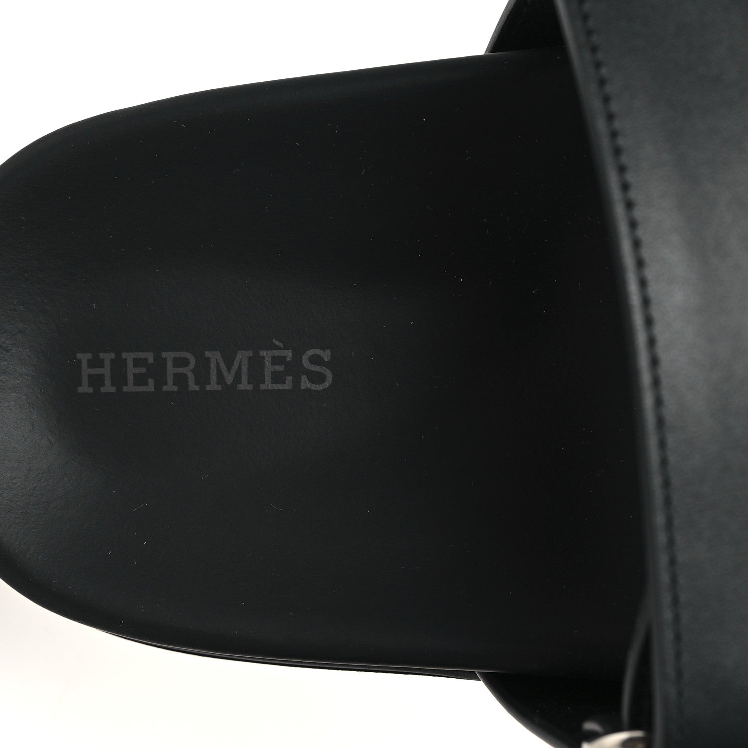 Hermes Calfskin Womens Chypre Sandals 38.5 Black 8 of 10