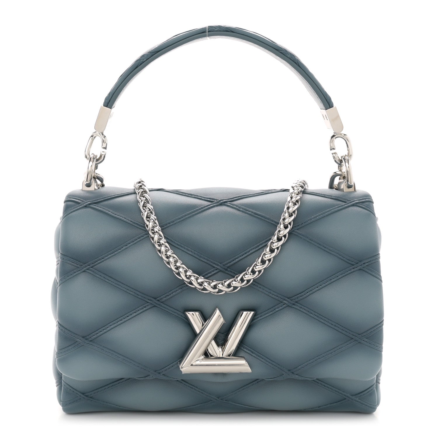 Louis Vuitton Lambskin Malletage GO-14 PM NM Denim Blue 1 of 10