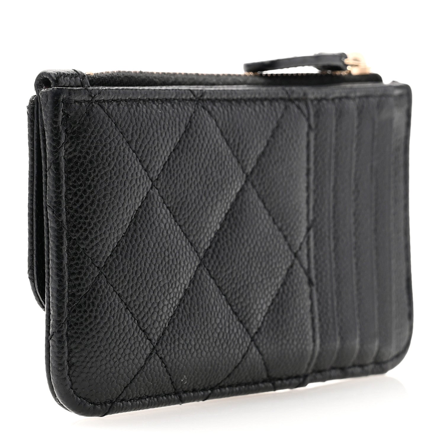 Chanel Caviar Quilted Flap Zip Card Holder Black 3 of 11