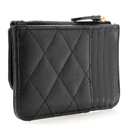 Chanel Caviar Quilted Flap Zip Card Holder Black 3 of 11