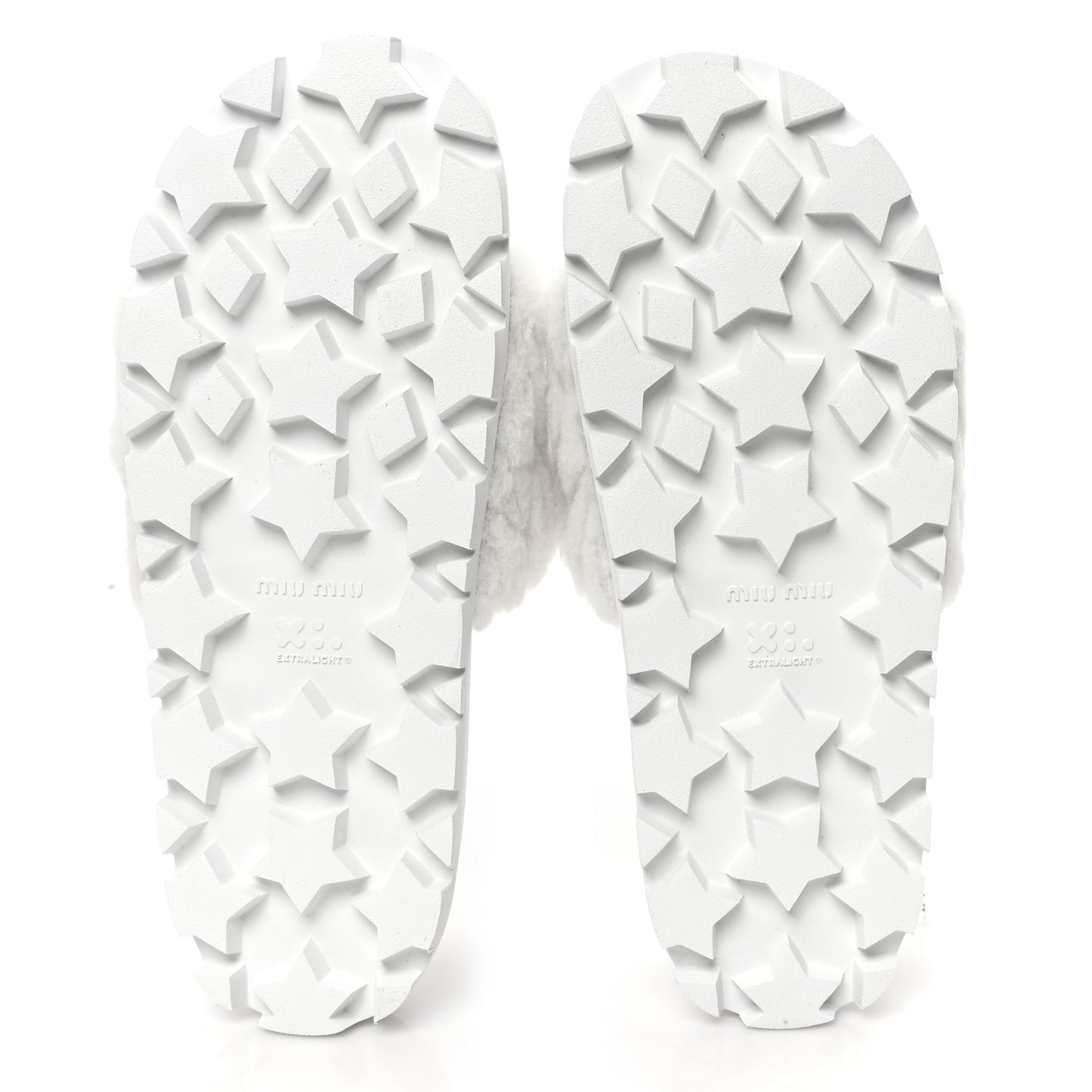 Shearling Matelasse Logo Slide Sandals 40 White