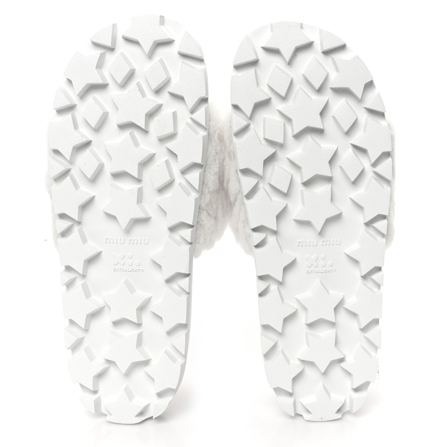 Miu Miu Shearling Matelasse Logo Slide Sandals 40 White 6 of 10