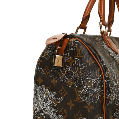 Louis Vuitton Monogram Dentelle Speedy 30 Silver 13 of 15