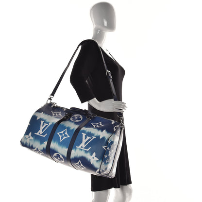 Louis Vuitton Monogram Escale Keepall Bandouliere 50 Blue 4 of 10