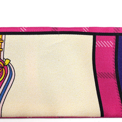 Hermes Silk Camails Twilly Scarf Rouge Violet Marine 4 of 6