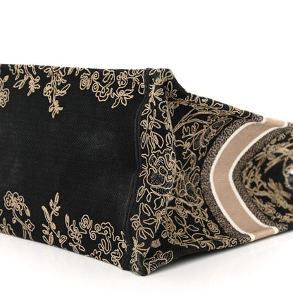 Christian Dior Canvas Embroidered Large Ornamental Cornely Book Tote Black Beige 10 of 10