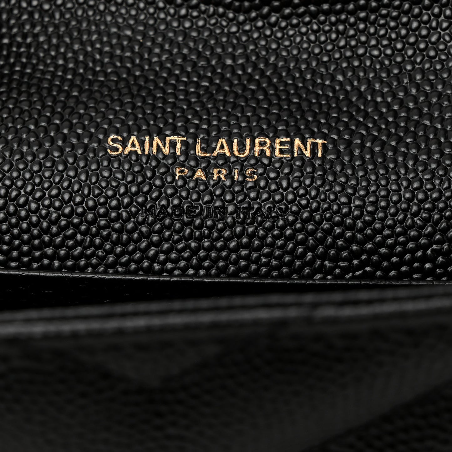 Grain De Poudre Matelasse Chevron Small Monogram Envelope Wallet Black
