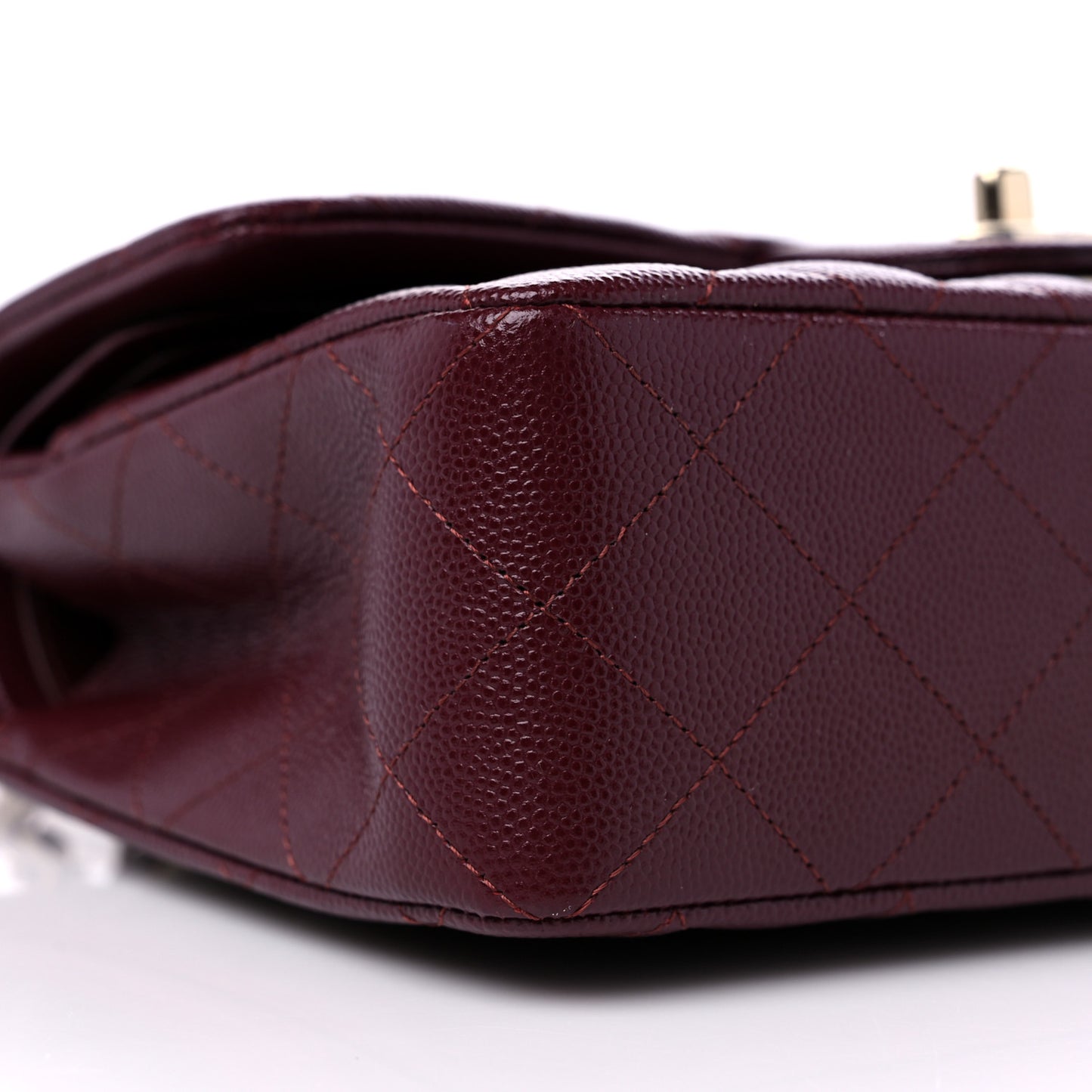Caviar Quilted Small Double Flap Burgundy