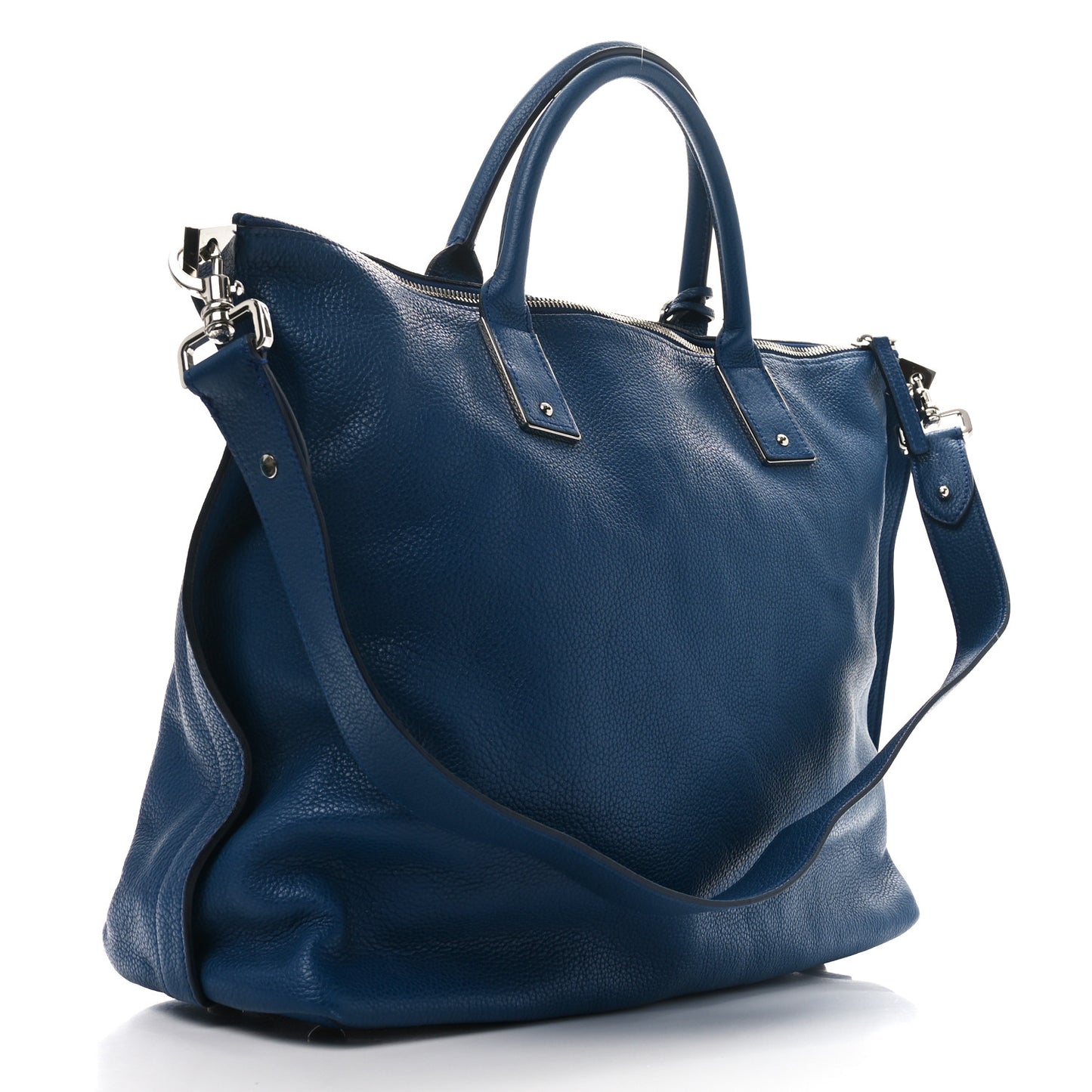 Classic Grained Calfskin Alice Satchel Blue