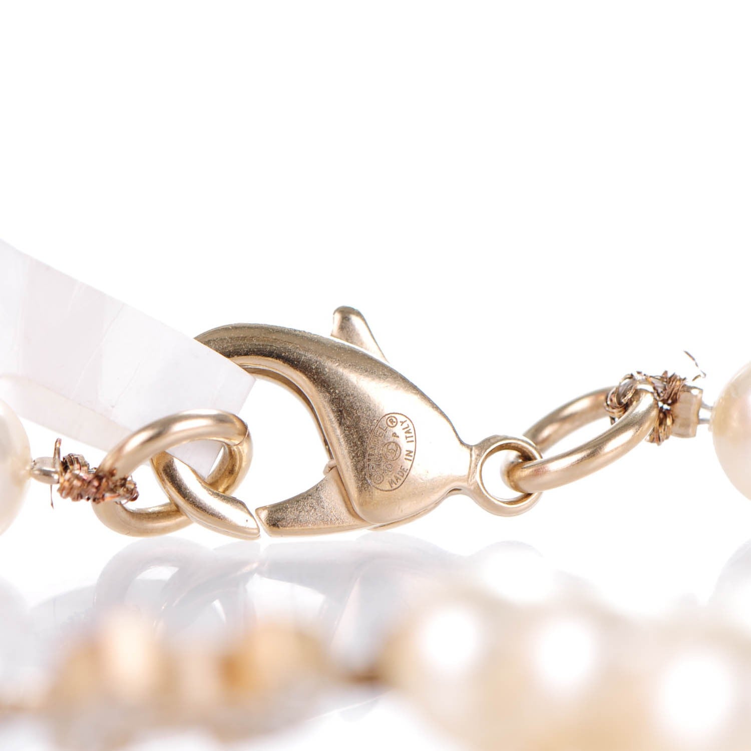 Chanel Graduated Pearl Crystal CC Long Necklace White 5 of 6