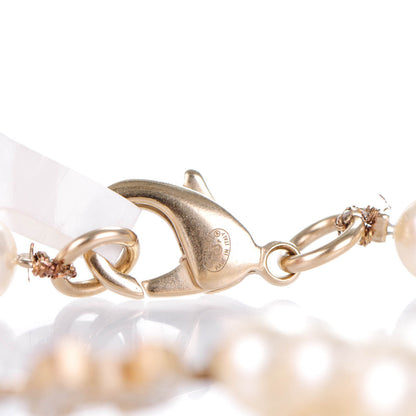 Chanel Graduated Pearl Crystal CC Long Necklace White 5 of 6