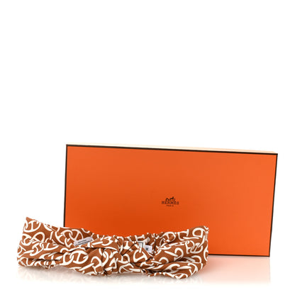 Hermes Silk Naoussa Gabi Headband M Marron Alezan 5 of 5