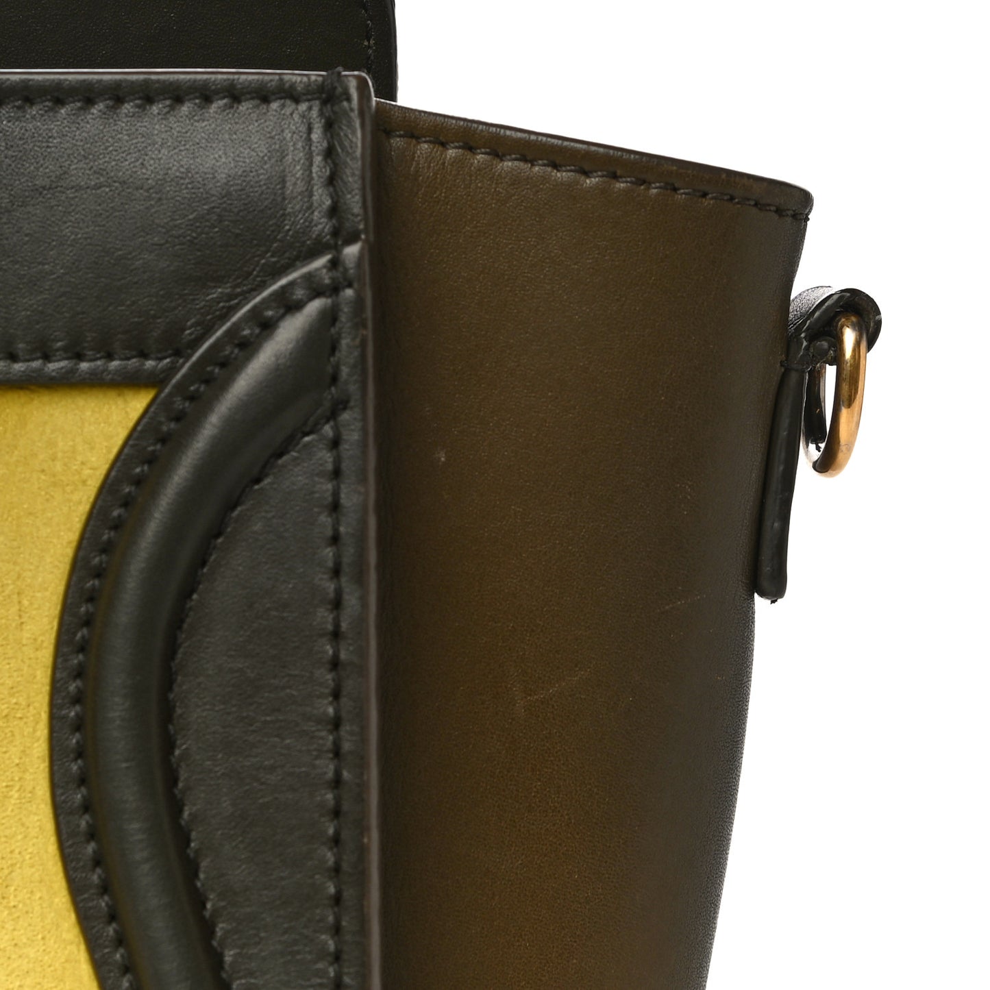 Nubuck Smooth Calfskin Nano Tri-Color Luggage Chartreuse
