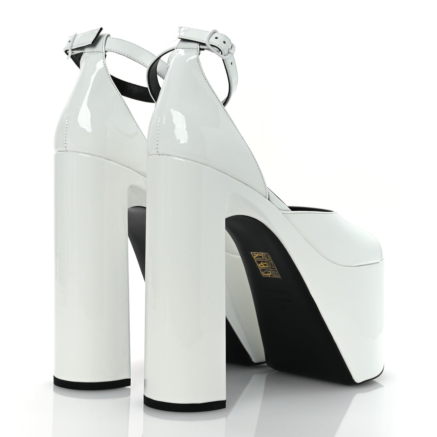 Patent Camden 160mm Platform Pumps 37 White
