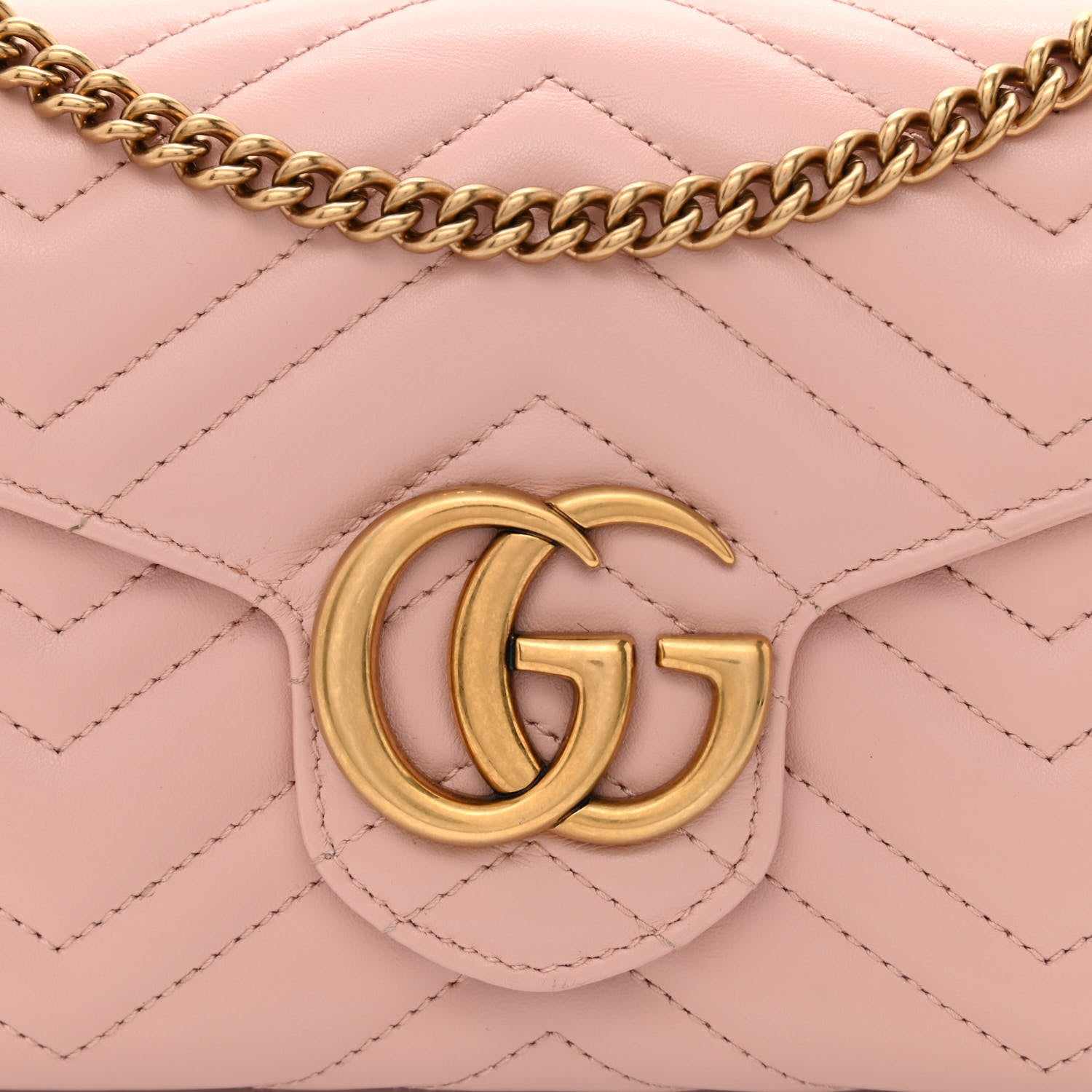 Gucci Calfskin Matelasse GG Marmont Chain Wallet Perfect Pink 8 of 10
