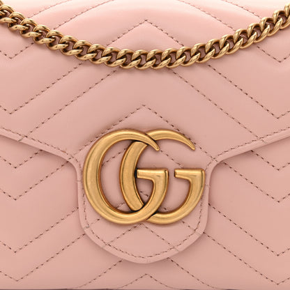 Gucci Calfskin Matelasse GG Marmont Chain Wallet Perfect Pink 8 of 10