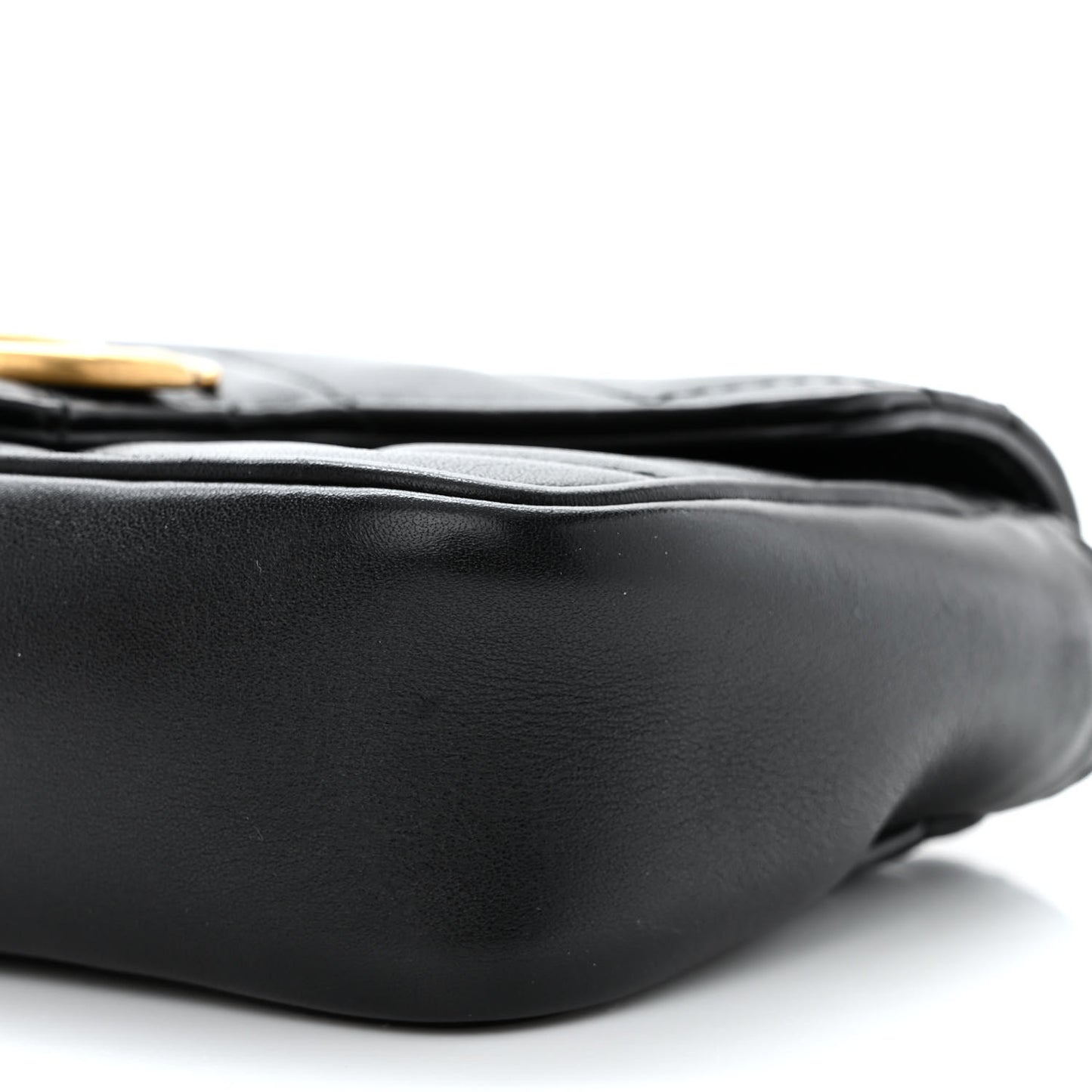 Calfskin Matelasse Super Mini GG Marmont Shoulder Bag Black