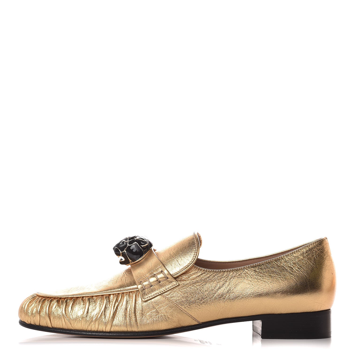 Valentino Garavani Metallic Nappa Panther Loafers 39 Deep Gold 1 of 10