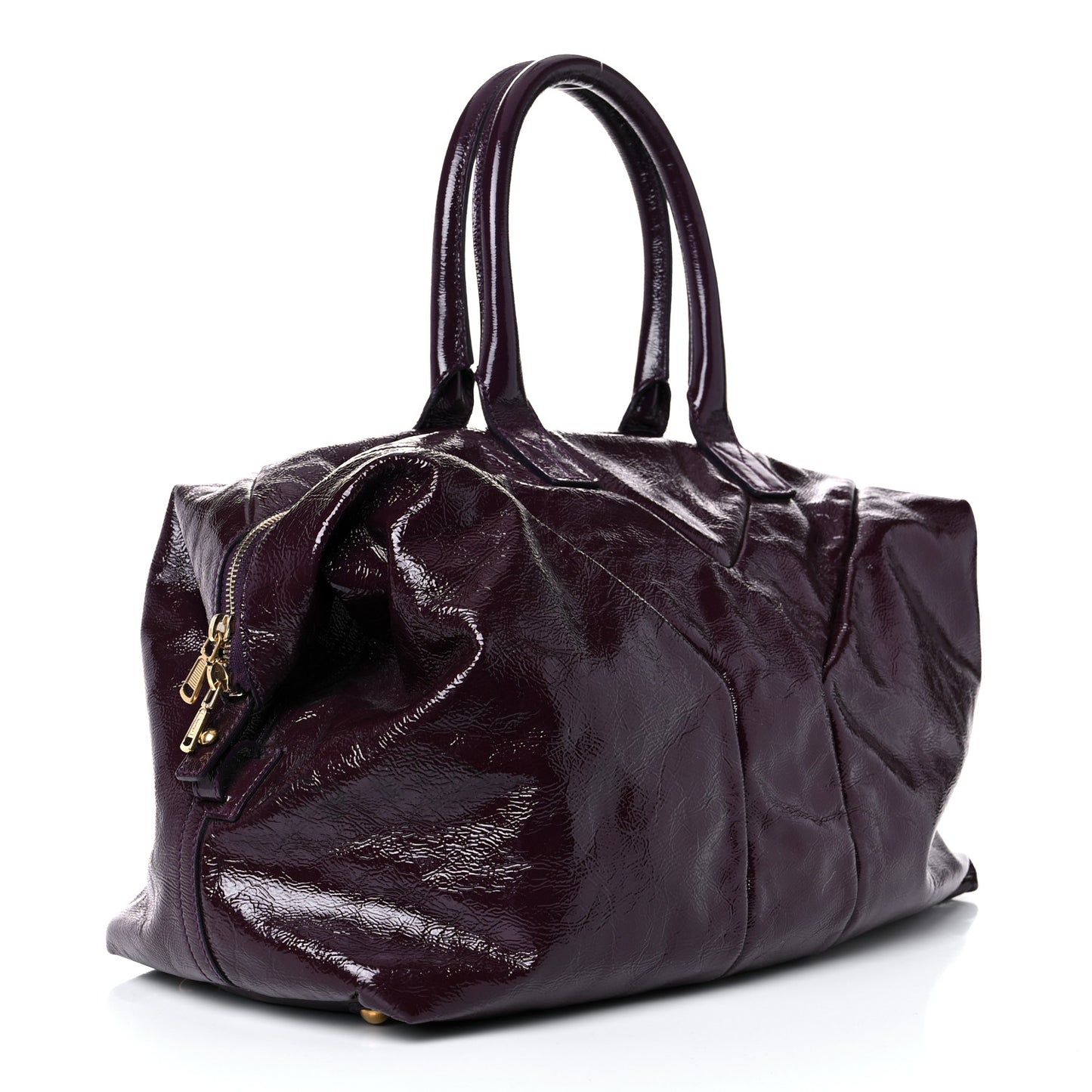 Textured Patent Medium Easy Sac Purple