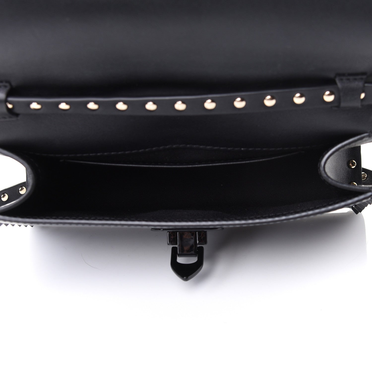 Valentino Garavani Vitello Monochrome Medium Rockstud Flip Lock Crossbody Bag Black 4 of 4