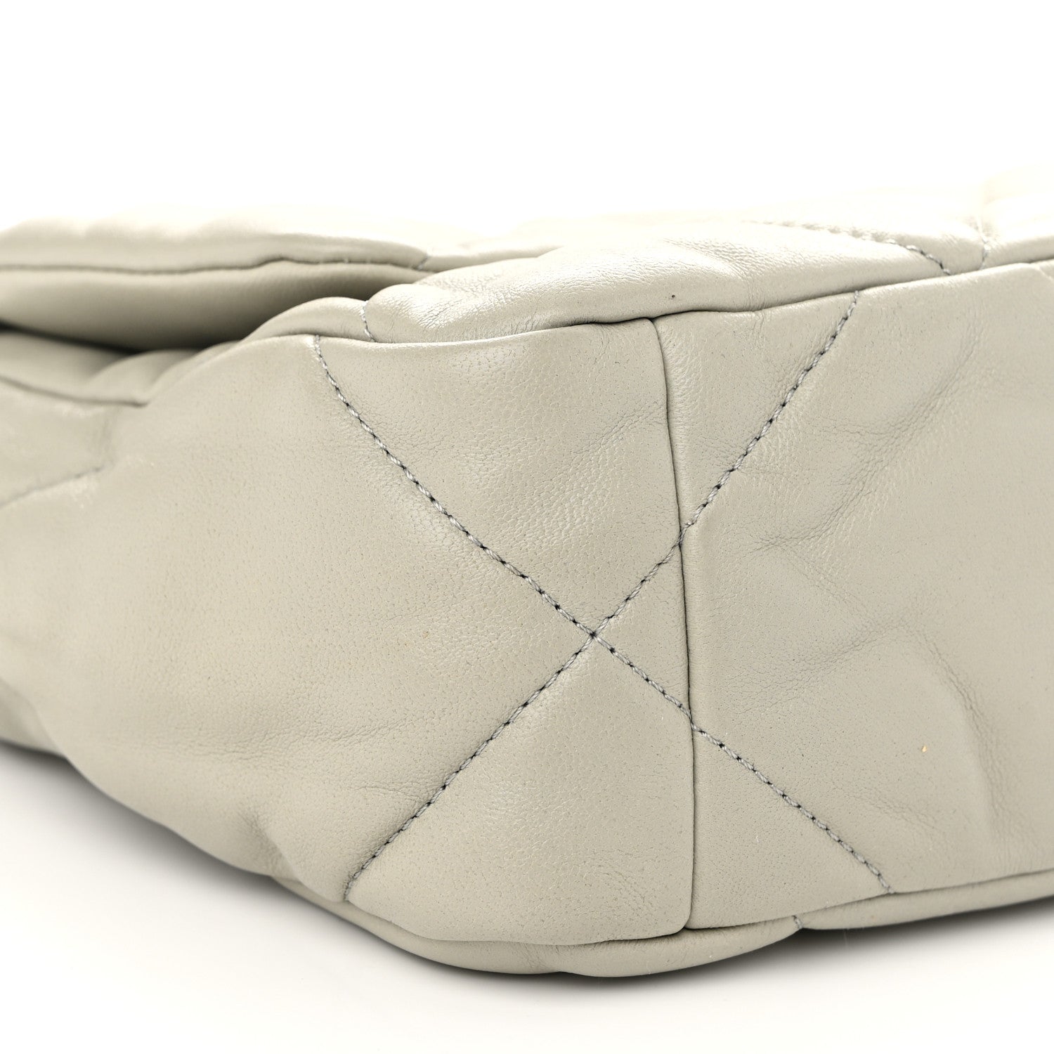 Chanel Lambskin Quilted Medium Chanel 19 Flap Light Grey 9 of 10