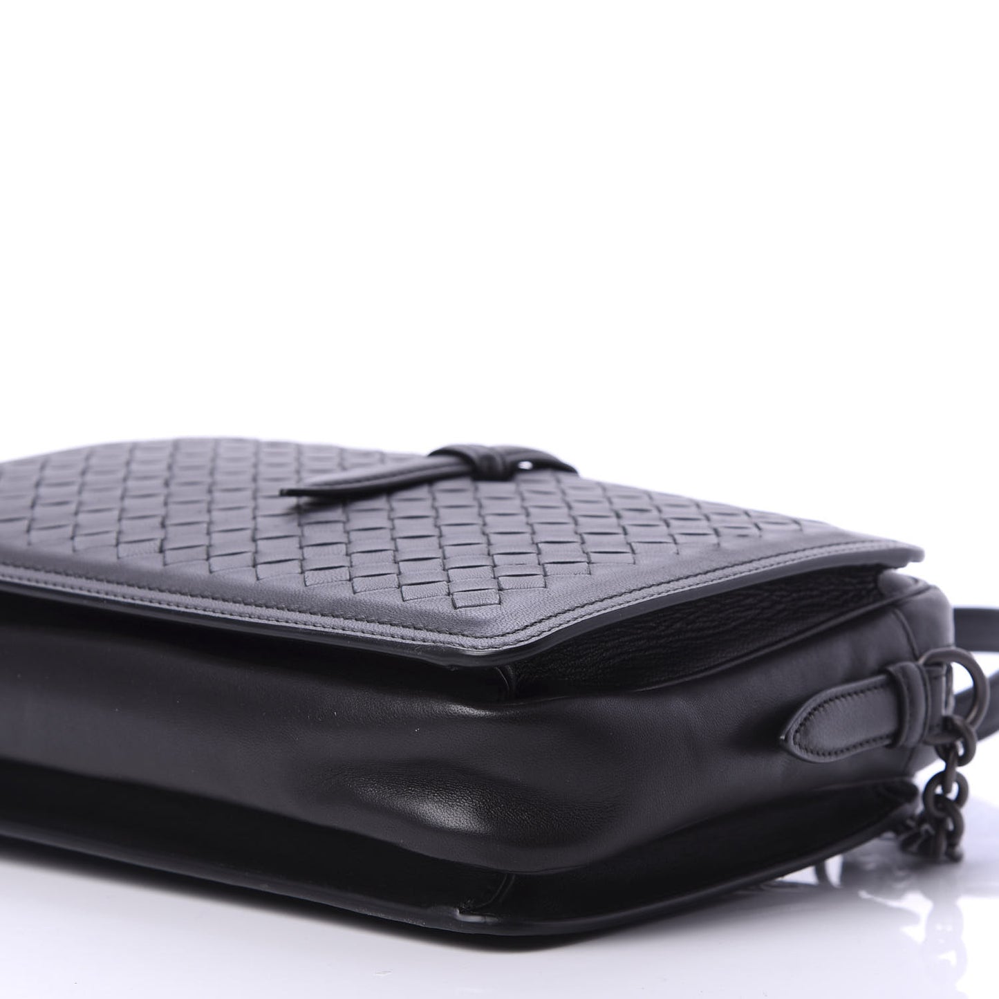 Nappa Intrecciato Medium Camera Shoulder Bag Black