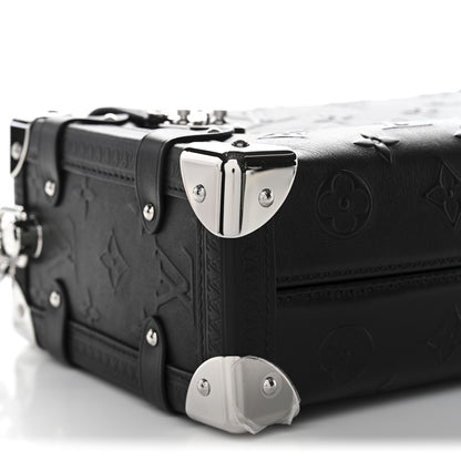 Louis Vuitton Calfskin Debossed Monogram Side Trunk Black 8 of 10