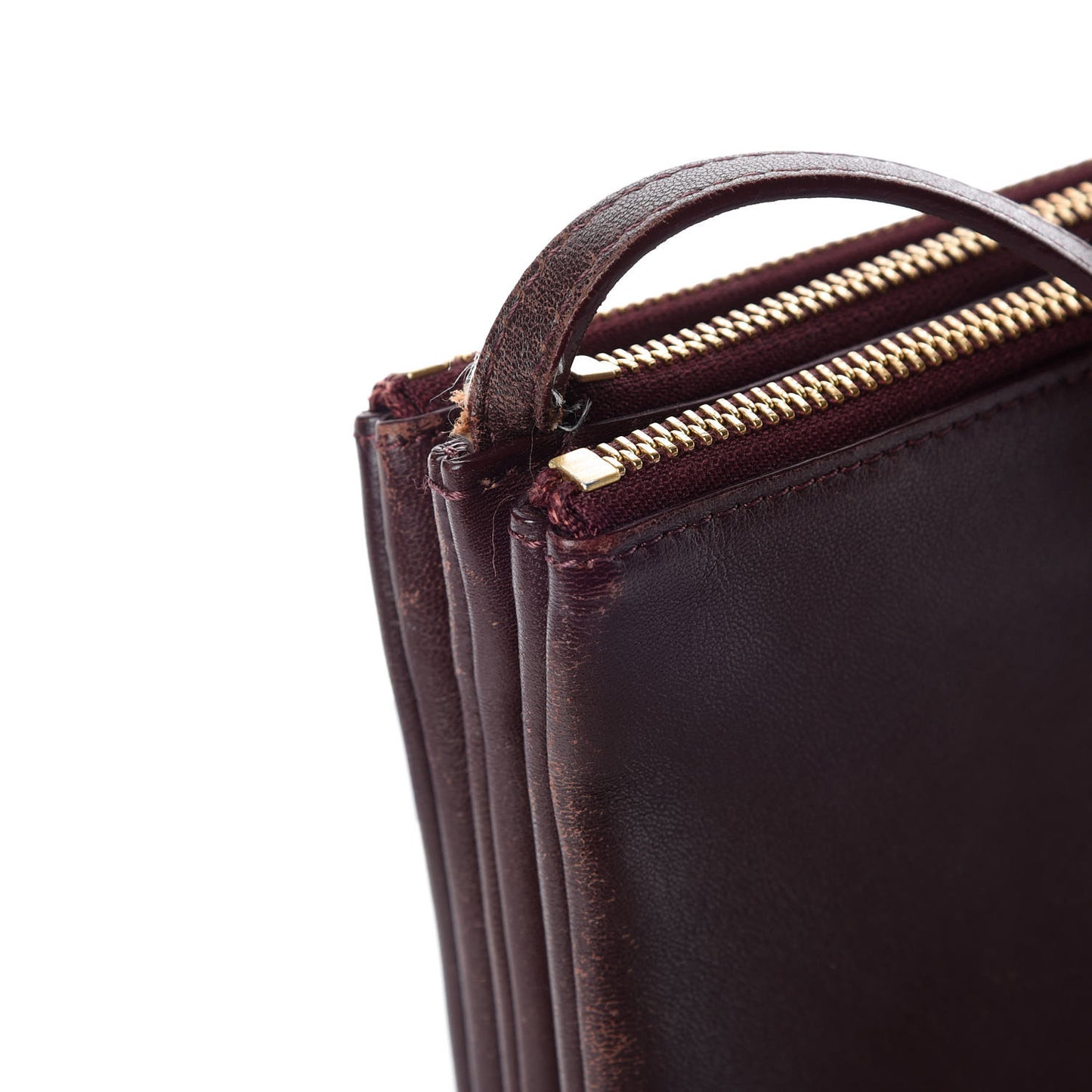 Smooth Lambskin Large Trio Crossbody Bag Bordeaux