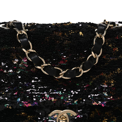 Chanel Sequin CC Small Single Flap Black Multicolor 8 of 10
