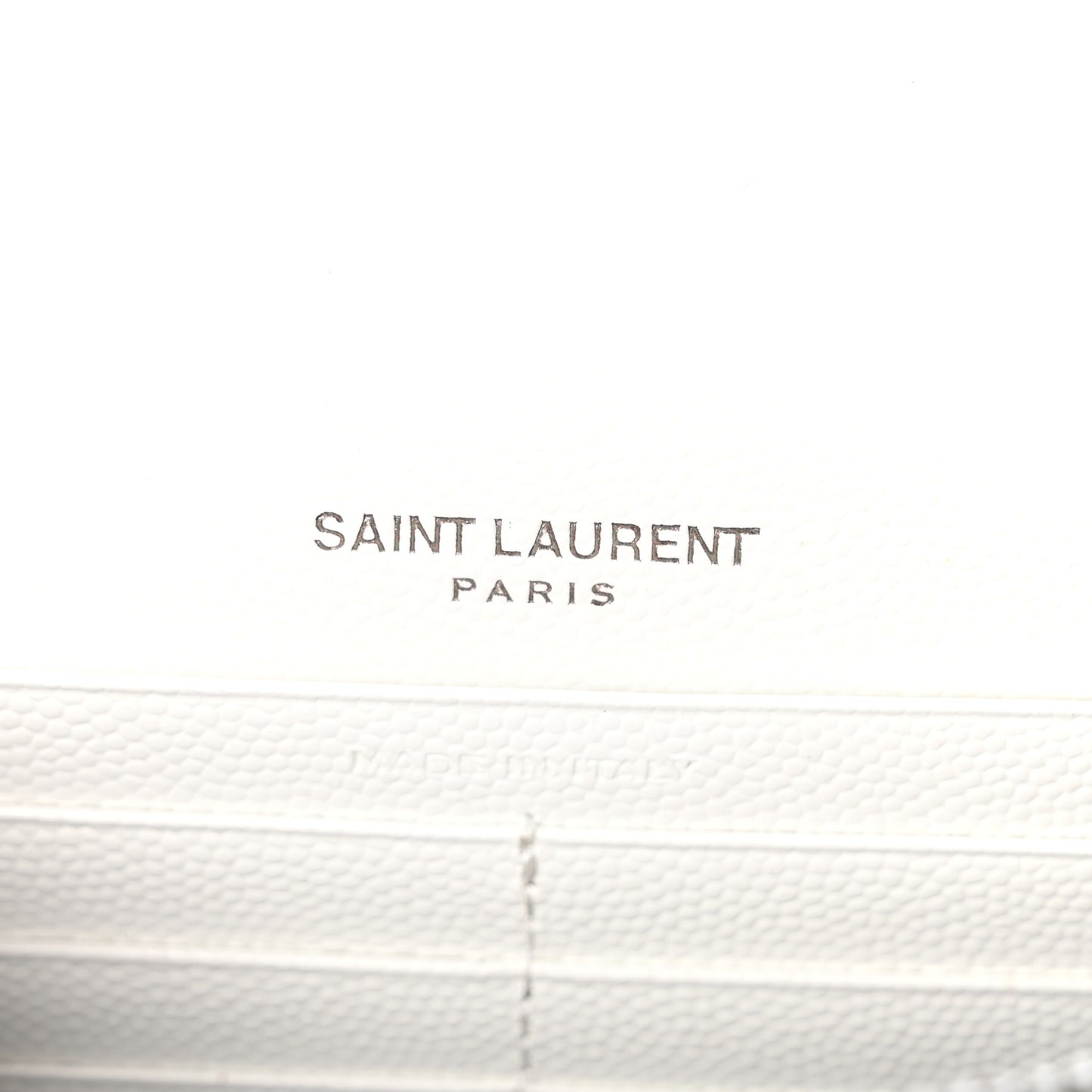 Grain De Poudre Matelasse Chevron Monogram Envelope Chain Wallet  White Black