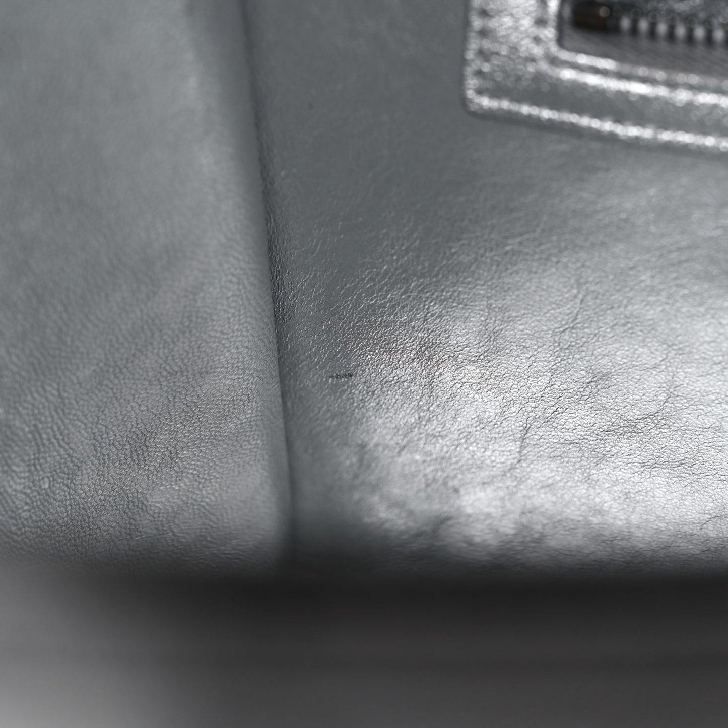 Laminated Lambskin Micro Luggage Silver