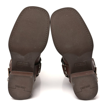 Miu Miu Calfskin Harness Boots 37 Sienna 6 of 12