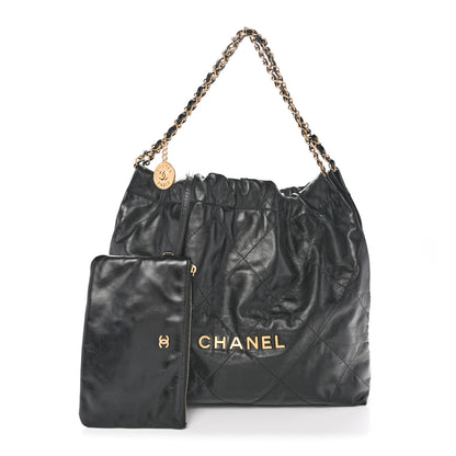Chanel Shiny Calfskin Quilted Chanel 22 Black 3 of 12