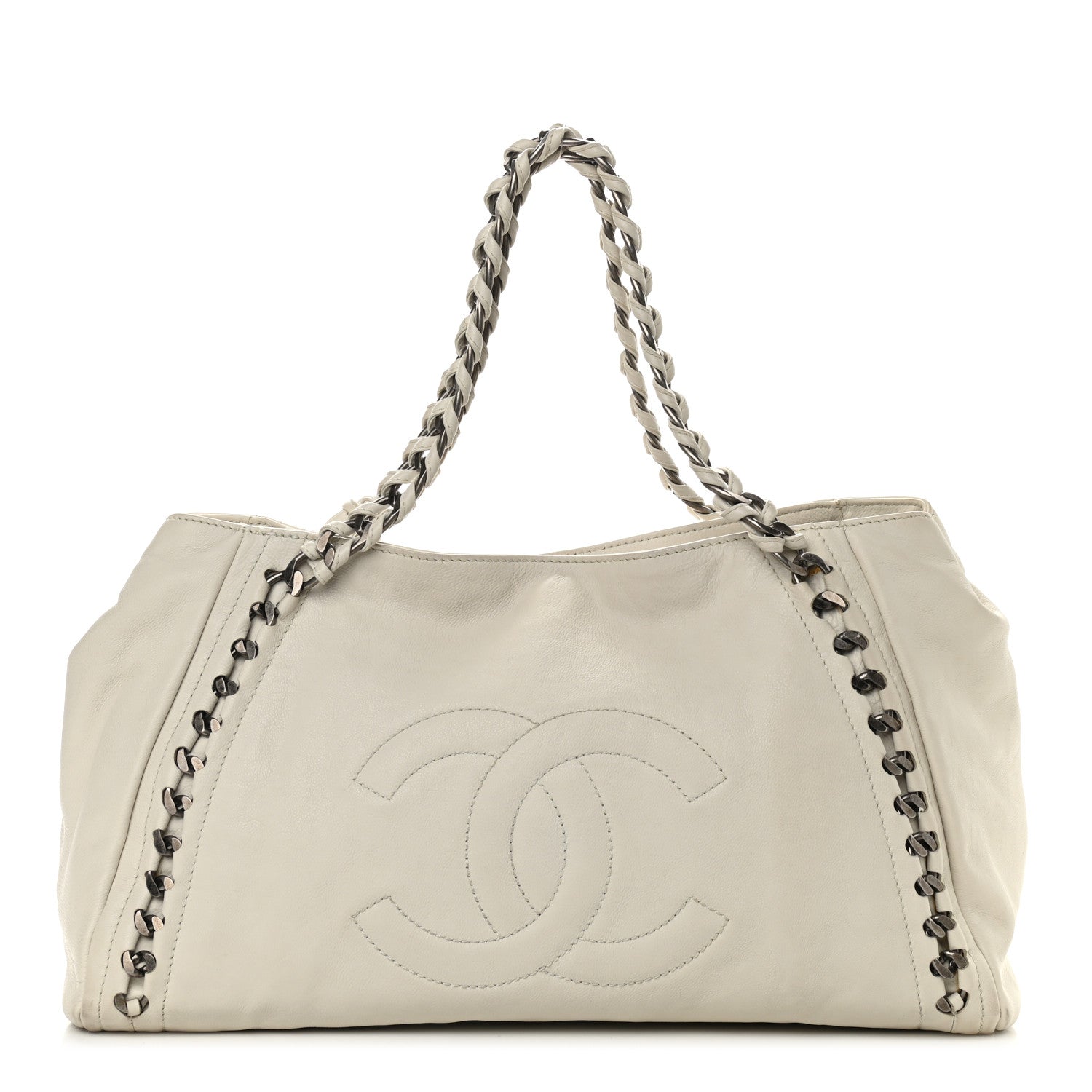 Chanel Calfskin Large East West Modern Chain Tote White 1 of 11